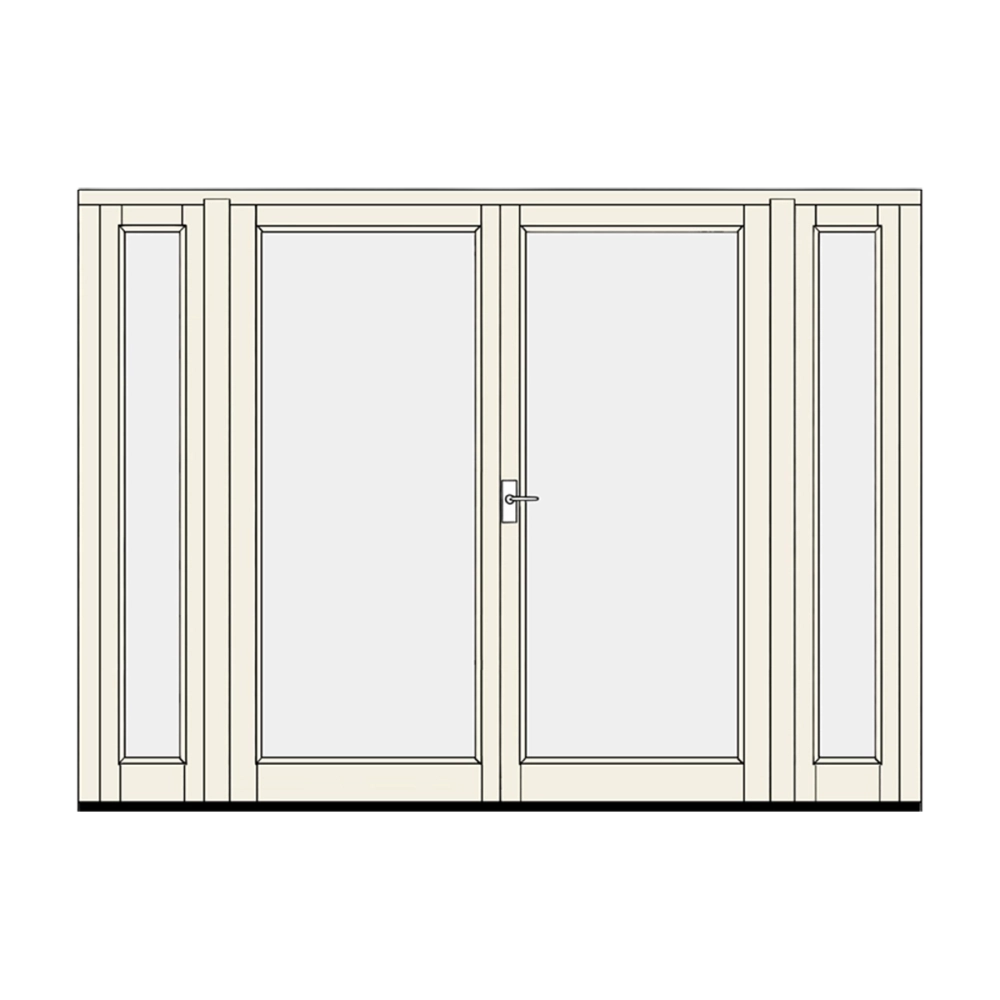 Double balcony doors with sidelights