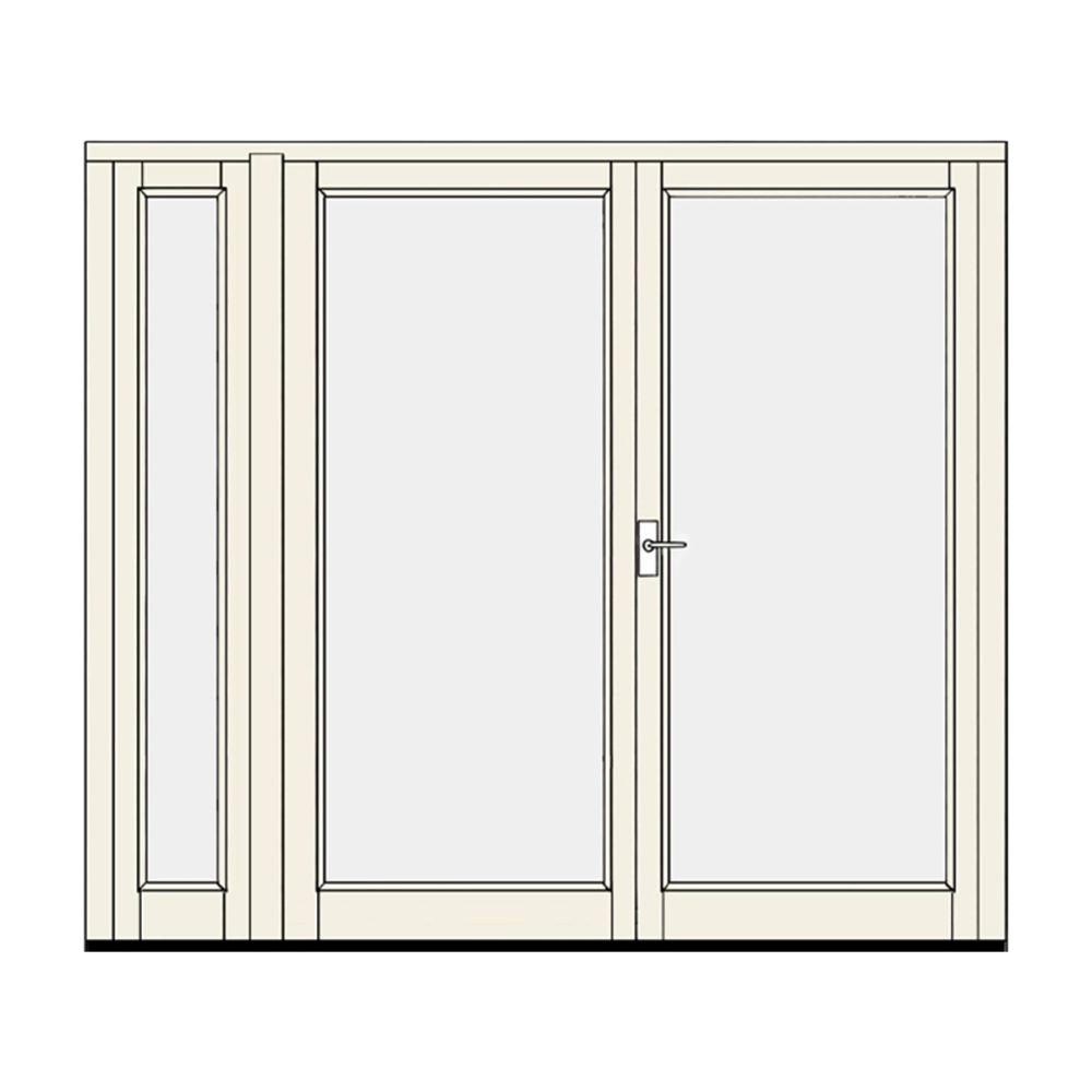 Double balcony doors with sidelight