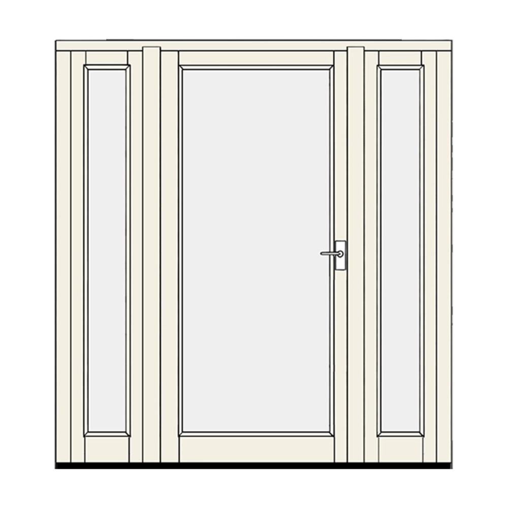 Balcony door with sidelights