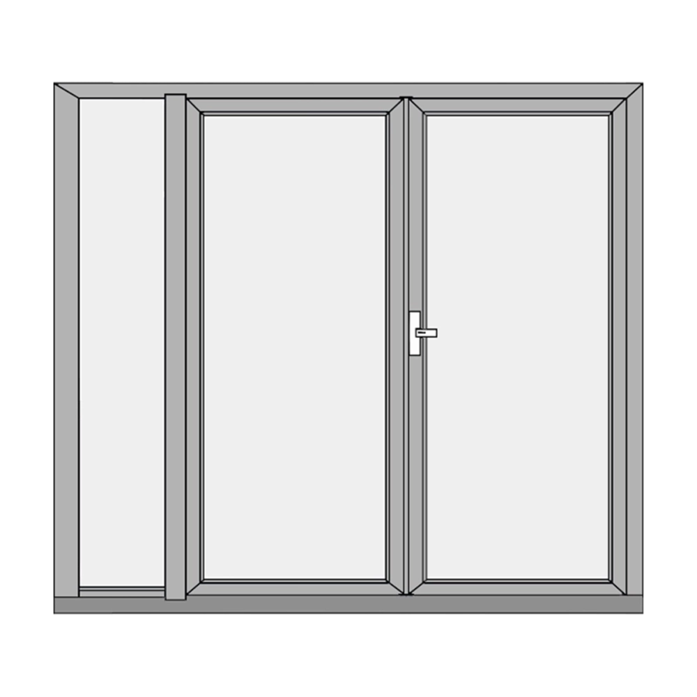 Double patio doors with sidelight
