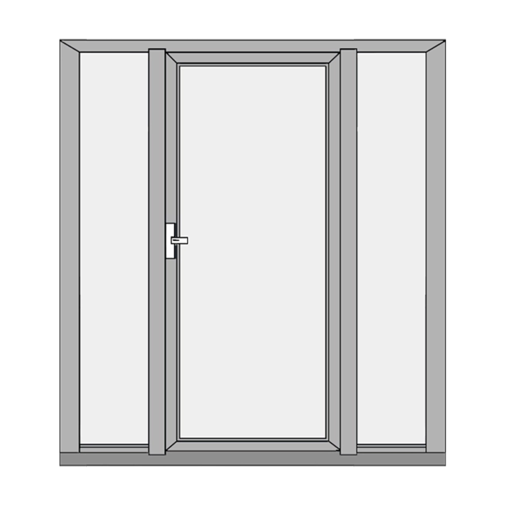 Balcony door with sidelights